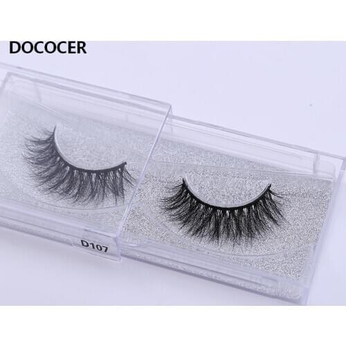 DOCOCER Eyelashes 3D Mink Lashes High Volume Handmade Mink False Eyelashes Thick Full Strip Lashes Cruelty D107