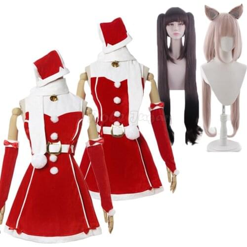 Nekopara Cosplay Costume Christmas Vanilla Chocola Cosplay Dress Gloves Sock Full Sets Wig Halloween Party Show Costumes C198M76