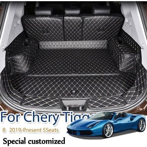 For Chery Tiggo 8 2019-Present 5 Seats Car Boot Mat Rear Trunk Liner Cargo Floor Carpet Tray Protector Accessories Mats