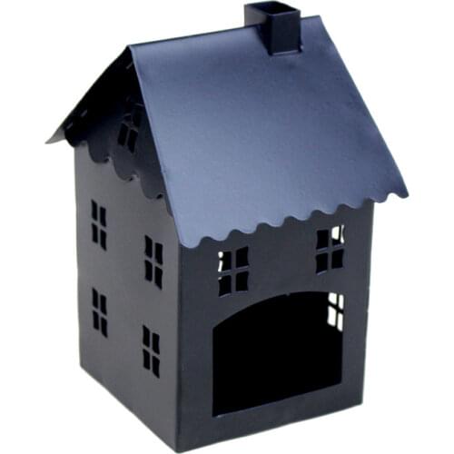 Creative Small House Candlestick Metal Red White Candle Holder Candle Lantern Birthday Gift Table Candles Home Decoration FC560