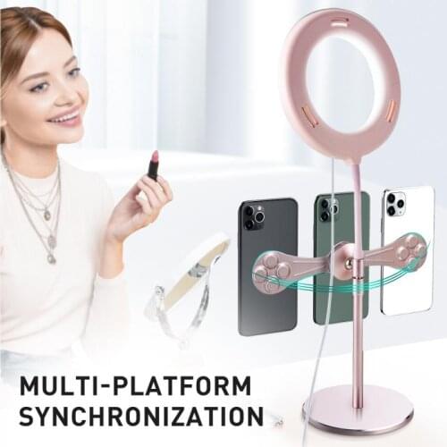 Magnetic Direct Live Fill Light Desktop Live Phone Holder Alunumim Alloy Cellphone Stand Holder With 30 Levels Of Dimming