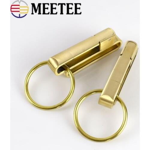 Meetee 1/3pcs 55mm Manual Pure Copper Keychain Buckles Men Belt Loop Key Hang Buckle DIY Suit Pants Crafts Accessories ZK917