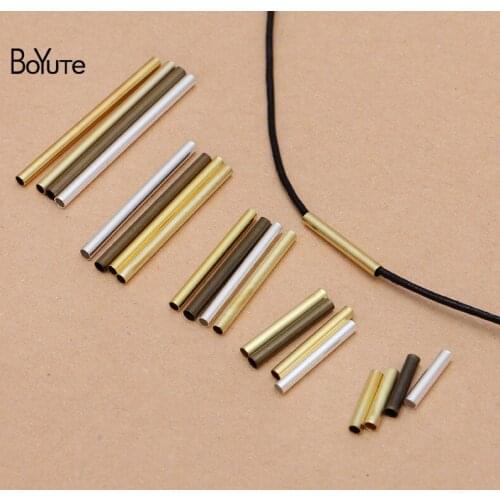 BoYuTe (500 Pieces/Lot) 2MM Outer Diameter 10-15-20-25-30MM Length Metal Brass Tube DIY Hand Made Jewelry Accessories Parts