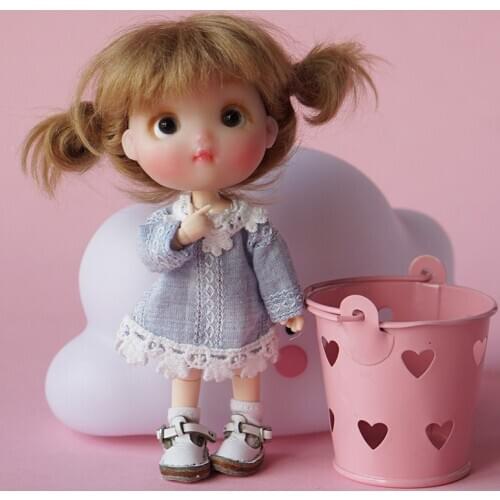 Cute Mini OB11 Blue pink Lace Dress Outfit for Obitsu11 1/12 Ball Jointed Dolls Clothing Accessories Children birthday gift