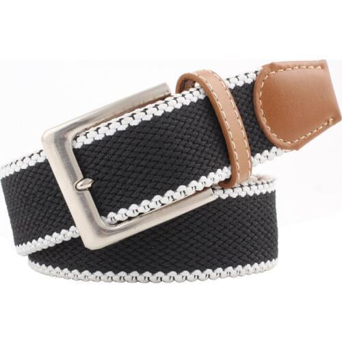 Fashion Unisex belt trend weaving stripe canvas Alloy Pin buckle Men belt outdoor casual cowboy Men and Women belt