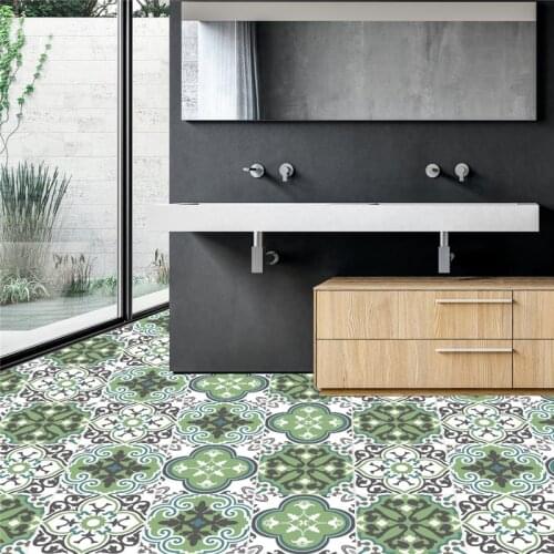 10Pcs/Set Bathroom Non-slip Ceramic Tile Stickers Living Room Kitchen Toilet Waterproof Wall Floor Wallpaper