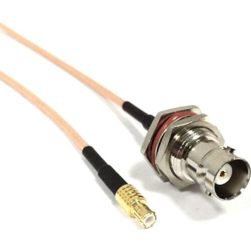 New BNC female nut to MCX male plug straight connector jumper RG316 wholesale 15CM adapter