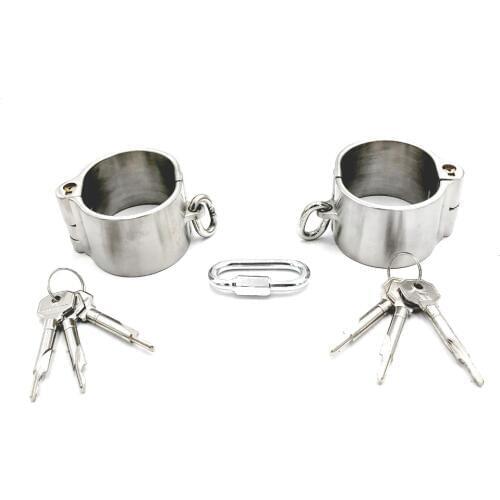 New Stainless Steel Metal Handcuffs For Sex Bondage Restraints Bdsm Torture Kit Adult Games Hand Cuffs Sex Toys For Couples