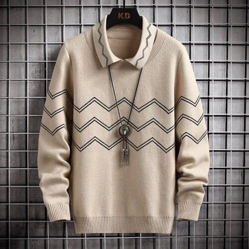 BALDAUREN 2021 Autumn And Winter New Mens Half High Neck Sweater Loose Casual Long-Sleeved Thick Pullover Sweater