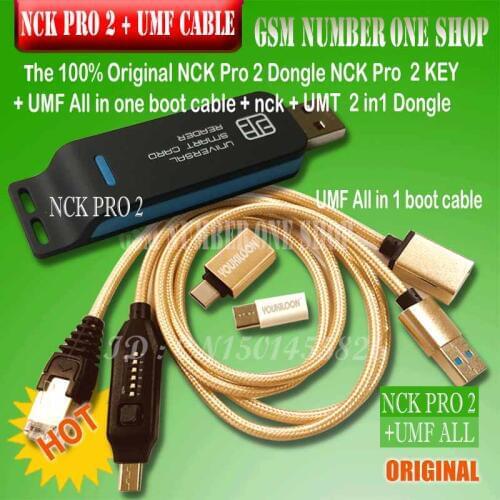 Original new NCK Pro Dongle NCK Pro 2 Dongl nck pro key ( NCK DONGLE+UMT DONGLE 2 in1 ) + UMF all in one boot cable