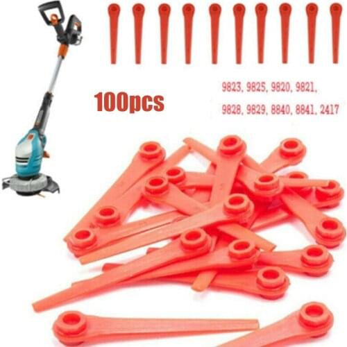 100X Plastic Trimmer Blades For Gardena Grass Trimmer EasyCut Li-18/23R 70mm String Trimmer Parts Blades 9823 9825 9820 2417