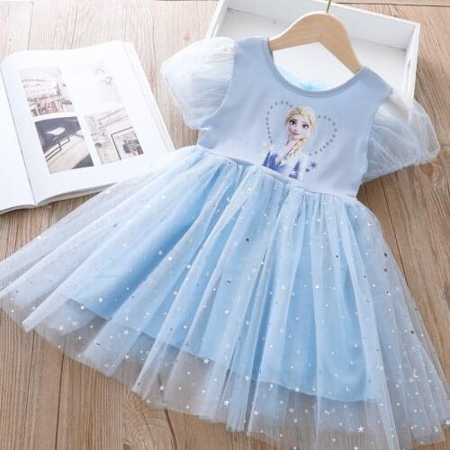 Summer Frozen Princess Elsa Dresses Elegant Kids Costume for Girls Vestidos Party Toddler Children Sofia Teenagers Birthday Robe
