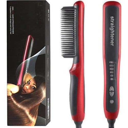 Hair Straightener Comb Electric Straightening Brush Quick Heated Beard Hair Curly Combs Professional Styling Tools for Men/Women