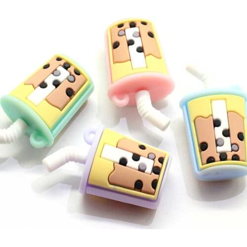 Mixed Color 3D Dollhouse Resin Straw Drinking Cup Miniatures Dollhouse Party Decoration