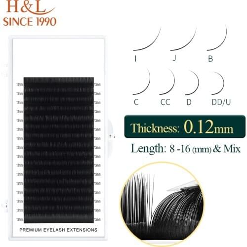 H&L SINCE 1990 16Rows 0.12 thickness individual eyelash lashes maquiagem cilios for professionals soft mink eyelash extension