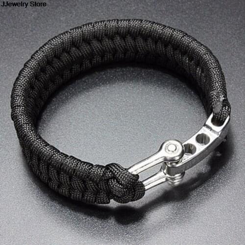 Handmade Outdoor Camping Paracord Bracelets For Men Women Homme Parachute Rope Clasp Survival Bracelet Braided Jewelry