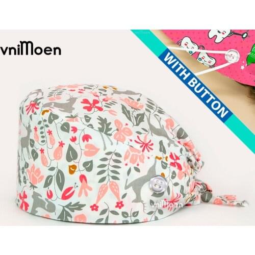 Medical head cap New Unisex Scrub Nurse Hat Adjustable Beauty Salon Care Cap Laboratory Pet Shop Nurse Doctor Working Caps