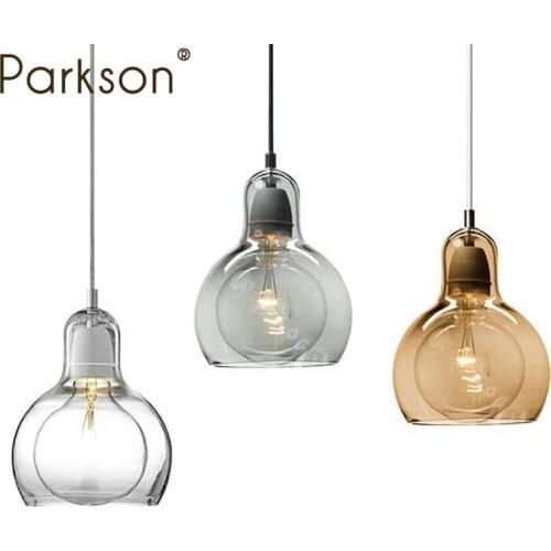 Nordic Modern Loft Pendant Lights AC 90-265V Glass Ball Hanging Lamps Kitchen Dining Living Room Hanging Lamp Fixture Luminaire