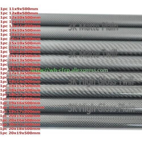 3k Carbon Fiber Tube L X 500MM OD 10mm 11mm 12mm 13mm 14mm 15mm 16mm 17mm with 100% full carbon, Japan 3k