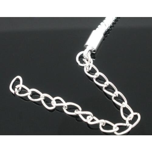 DoreenBeads 100 PCs Silver color Extended&Extension Jewelry Chains/Tail Extender 50x3mm (B04437), yiwu