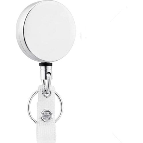 Stainless steel Retractable Pull Badge ID Lanyard Name Tag Card Badge Holder Reels Key Ring Chain Clips School student office