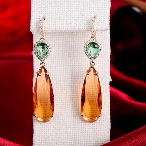 GODKI High Quality Luxury Micro Pave Setting Shiny Waterdrop Dangle Earring Great Design AAA+ Cubic Zirconia Fashion Earring