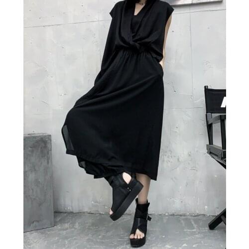 Designers three-dimensional cutting irregular two-piece trouser skirt summer new elegant fashion loose Chiffon pants