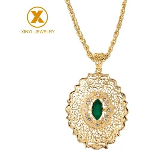 Moroccan style gold long pendant necklace for women Caftan charm pendant Bijoux national wedding jewelry wholesale