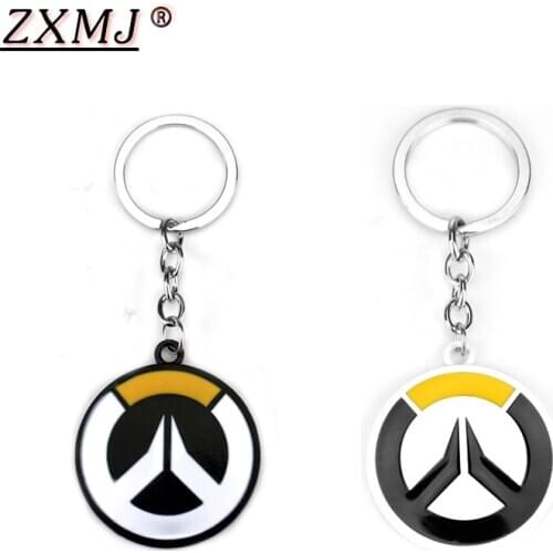 ZXMJ Overwatch Metal Keychain Hot Game OW Logo Car Key Ring Holder Round Llaveros Women Men Jewelry For Fans Gifts