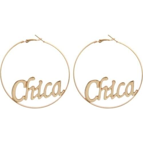 1 Pair Fashion Women Large Circle Round Hoop Earrings Baby Chicana Chica Femme R7RF