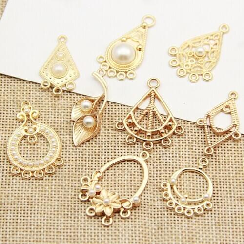 12pcs/lot fashion Hollow Flower Necklace Pendants for Jewelry Making Key chain Bracelet Earring Accessories Handmade DIY Crafts