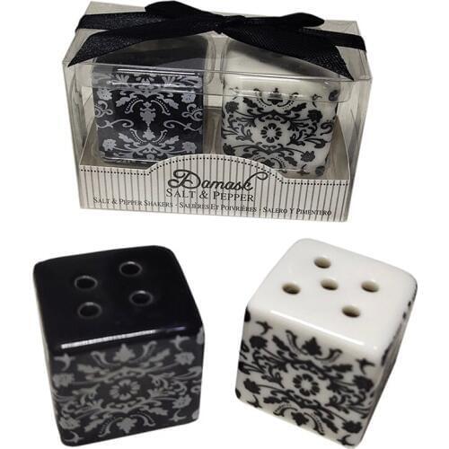 200pcs(100pairs)/lot Best Souvenirs for Birthday Parties Damask Ceramic Salt and Pepper Shakers Wedding Favour Party Day Gifts