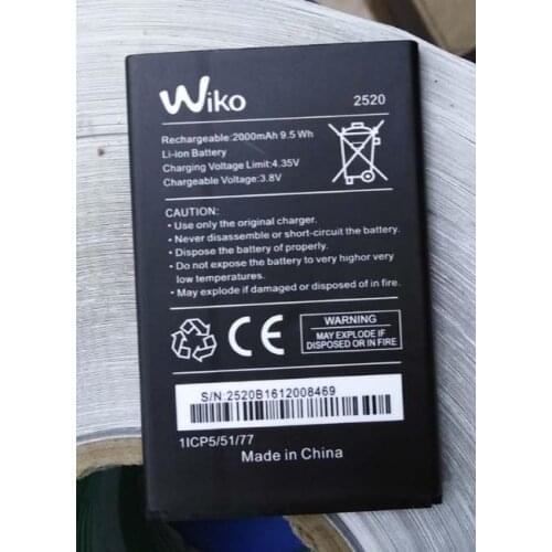 2000mAh 3.8V Battery For Wiko 2520 Mobile Phone Batterie Bateria Replace Parts