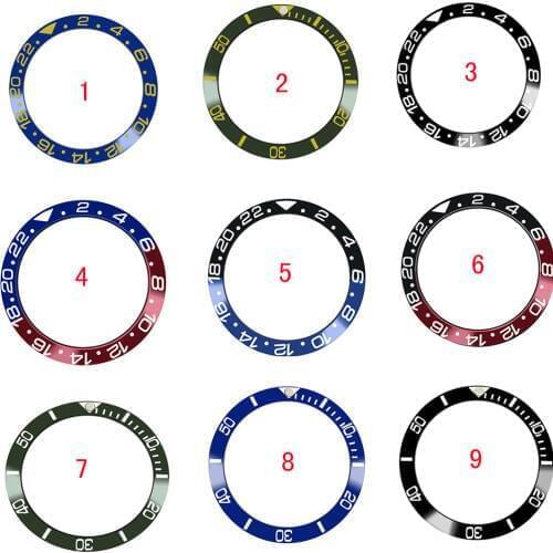 38mm Watch Ring Ceramic Bezel Insert Ring for GMT Watch 40mm Casing Watch Accessories