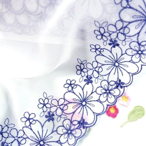 42Meters Embroidered Flower Lace Trim White Black Chiffon Fabric DIY Craft Sewing Bra Underwear Dress Clothing Accessories