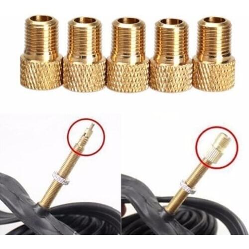 5Pcs Valve Adapter Pump Convert Presta To Schrader-Copper Valve Adaptor Wheels Gas Nozzle Tube Tool MTB Bike Bicycle Accessories