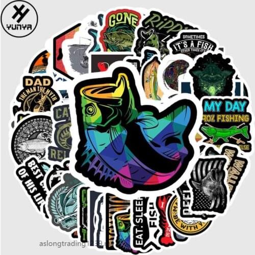51PC/lot Funny Fisherman Go Fishing stickers For suitcase Freezer DIY decoration Decals Car Sticker Pancing
