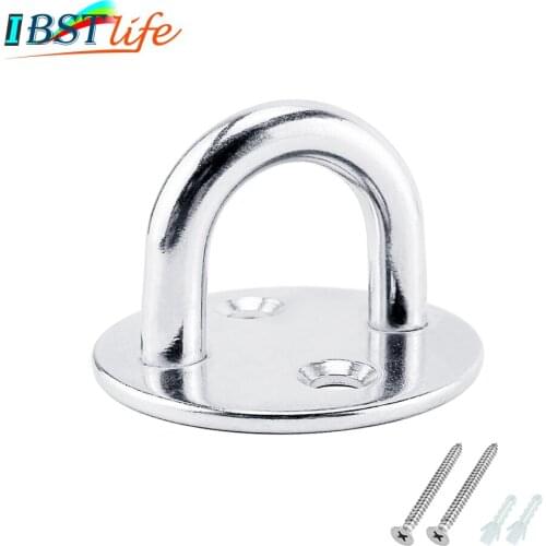 8mm Stainless Steel 304 Round Pad Eye Plate Staple Ring Hook Hardware Shade Sail Sailboat Kayaking Canoe Boat Yacht Yoga