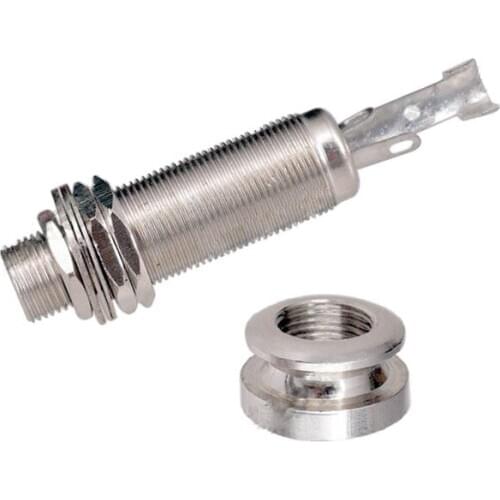 A1347 1 Piece Guitar B End Pin Output Jack 1/4 inch Mono or Stereo Applications Silver