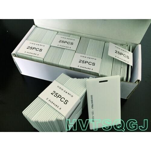 Free shipping 100pcs/lot Clamshell 1.8mm thick Long distance reader range access control rfid proximity 125Khz EM ID Smart card