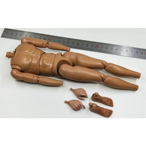 Big Sales 1/6th Male Flexible Rubberized Body Figures Suntan Color With Hands Foot Connector For Usual 12inch Doll Action