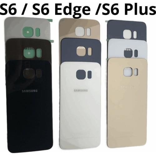 New Back Rear Battery Cover Glass Door For Samsung S6 edge plus G920F G925F G928F Housing Back Battery Cover Case