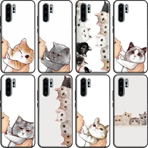 Kiss lovely Cats Case For Huawei P30 Lite P40 P20 Pro P Smart Z 2019 2021 Mate 20 10 Lite TPU Phone Cover