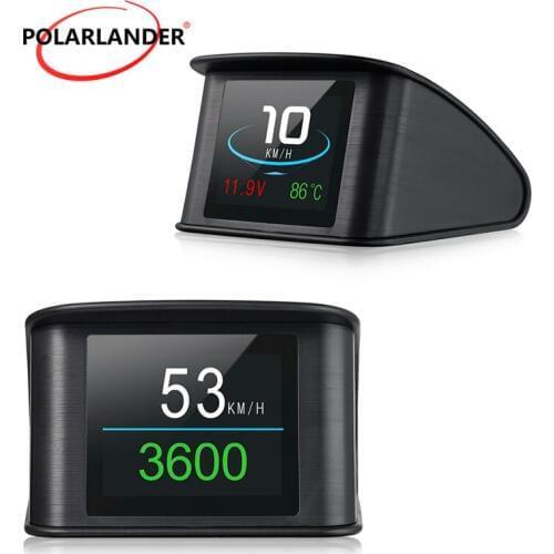 Temperature Gauge Diagnostic Digital speedometer Heads Up Consumption Data OBD 2 HUD Display smart computer P10 2.2 Inch