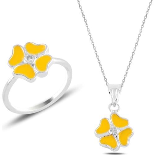 Silverlina Silver Clover Enamel Child Set
