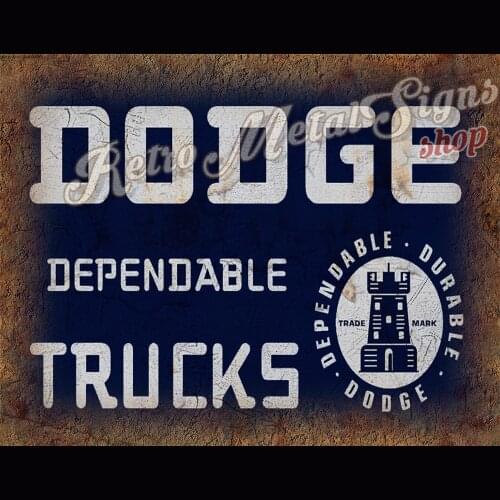 Dodge dependable trucks VINTAGE RETRO GARAGE METAL TIN SIGN POSTER WALL PLAQUE