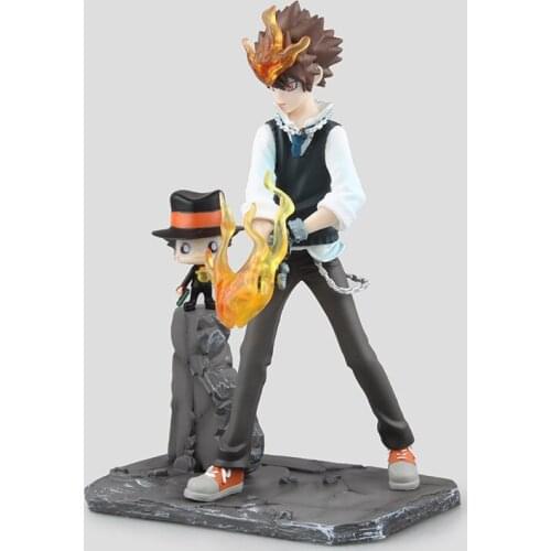 Anime Figure Hitman Reborn! Stand Statue Garage Kits Pvc Collection Figure Model Sawada Tsunayoshi Gokudera Hayato Kids Gifts