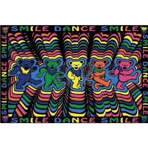 Grateful Dead Smile Dance Smile Tapestry Tablecloth Wall Art