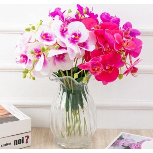 Artificial Butterfly Orchid Flowers Moth Orchids Fake Flowers Home Decor Fake Leaves Wedding Decoration Accessories