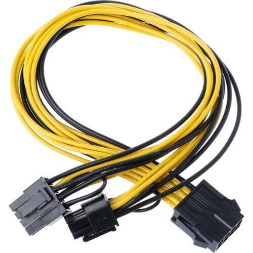 PCI-E 8Pin Female To Dual 8Pin(6+2) Male Graphics Video Card Power Supply Cable